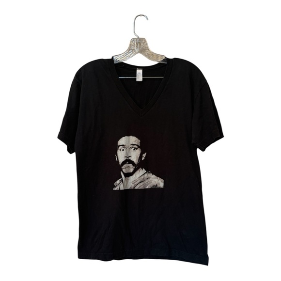 American Apparel Other - Black Graphic V Neck T Shirt Men’s Medium Runs Small Unisex Streetwear